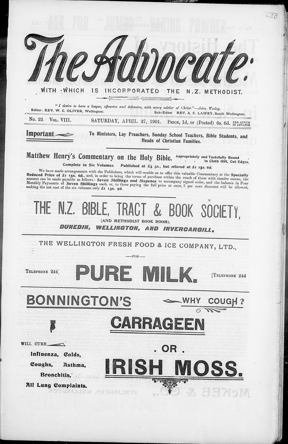 The Advocate: 27th April 1901