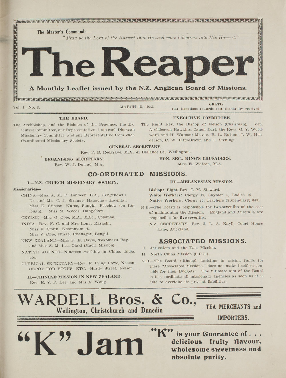 The Reaper: March 1923