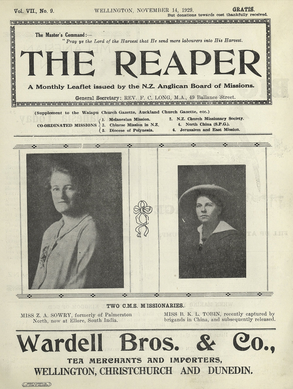 The Reaper: November 1929
