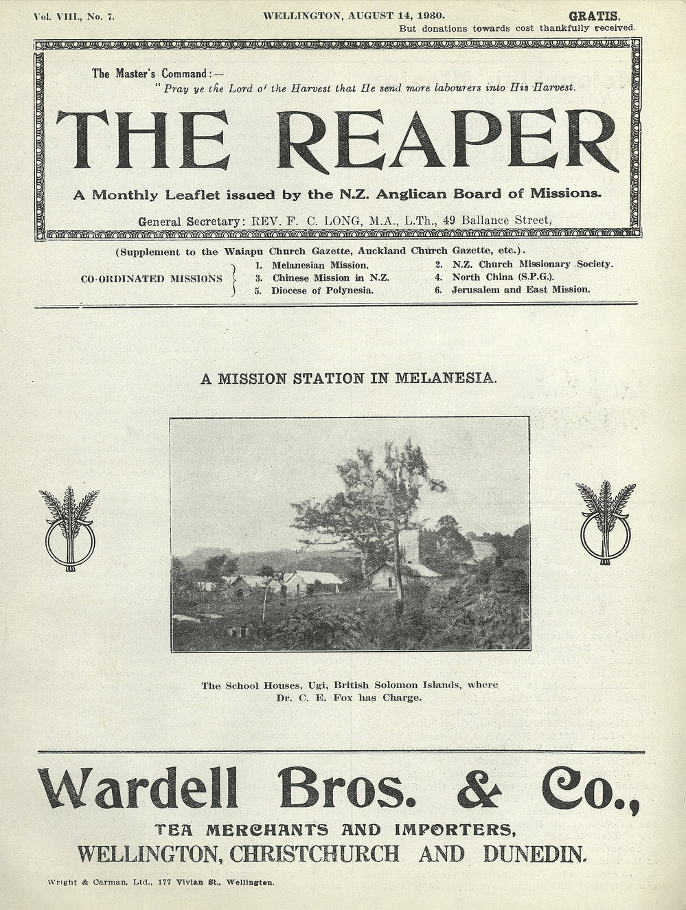 The Reaper: August 1930