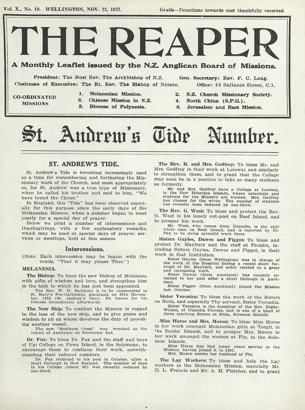 The Reaper: November 1932