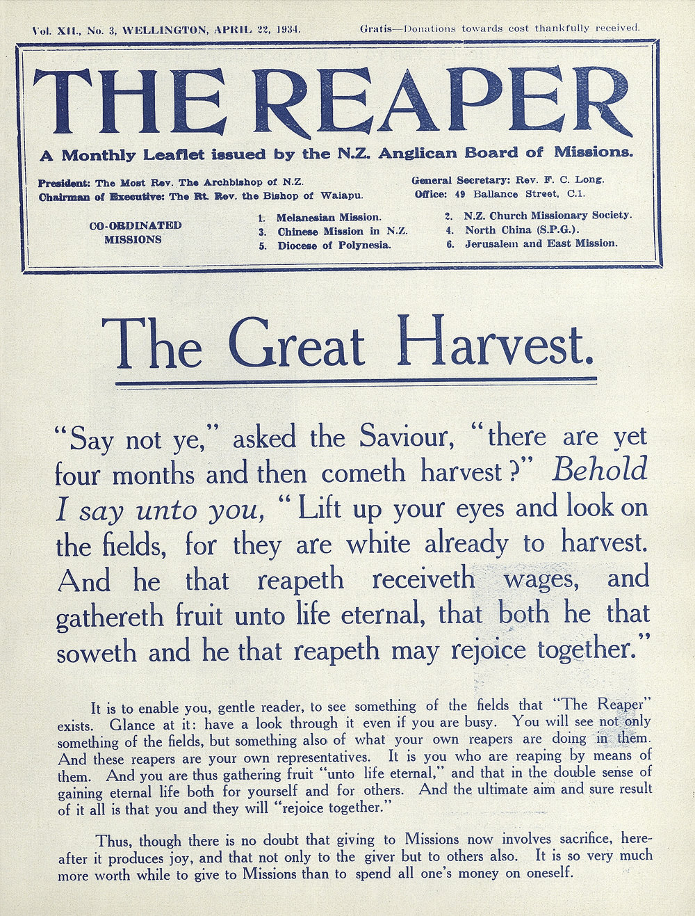 The Reaper: April 1934