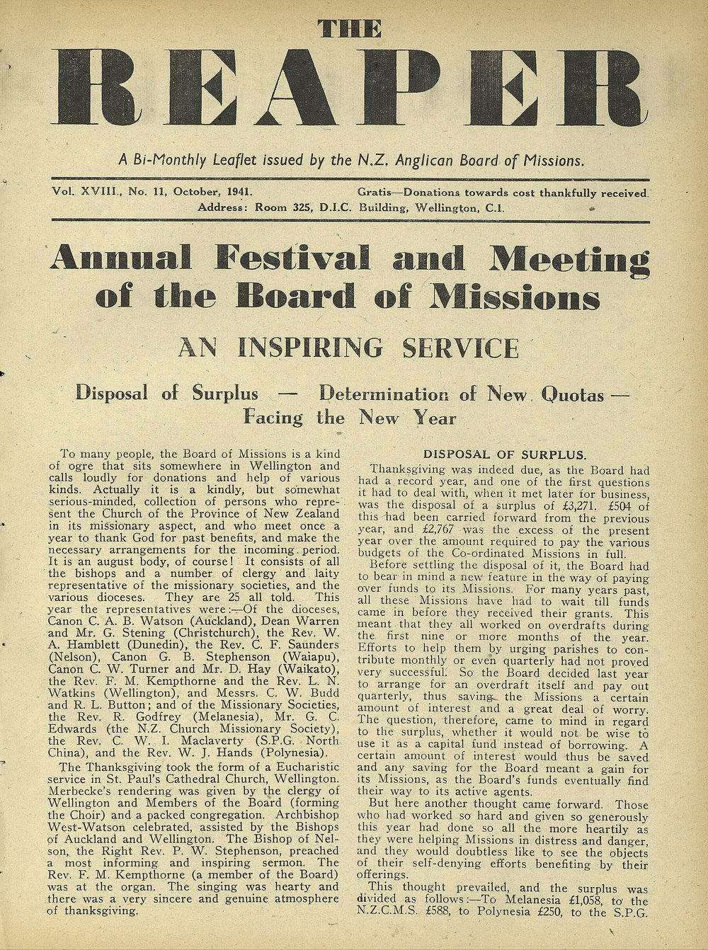 The Reaper: October 1941