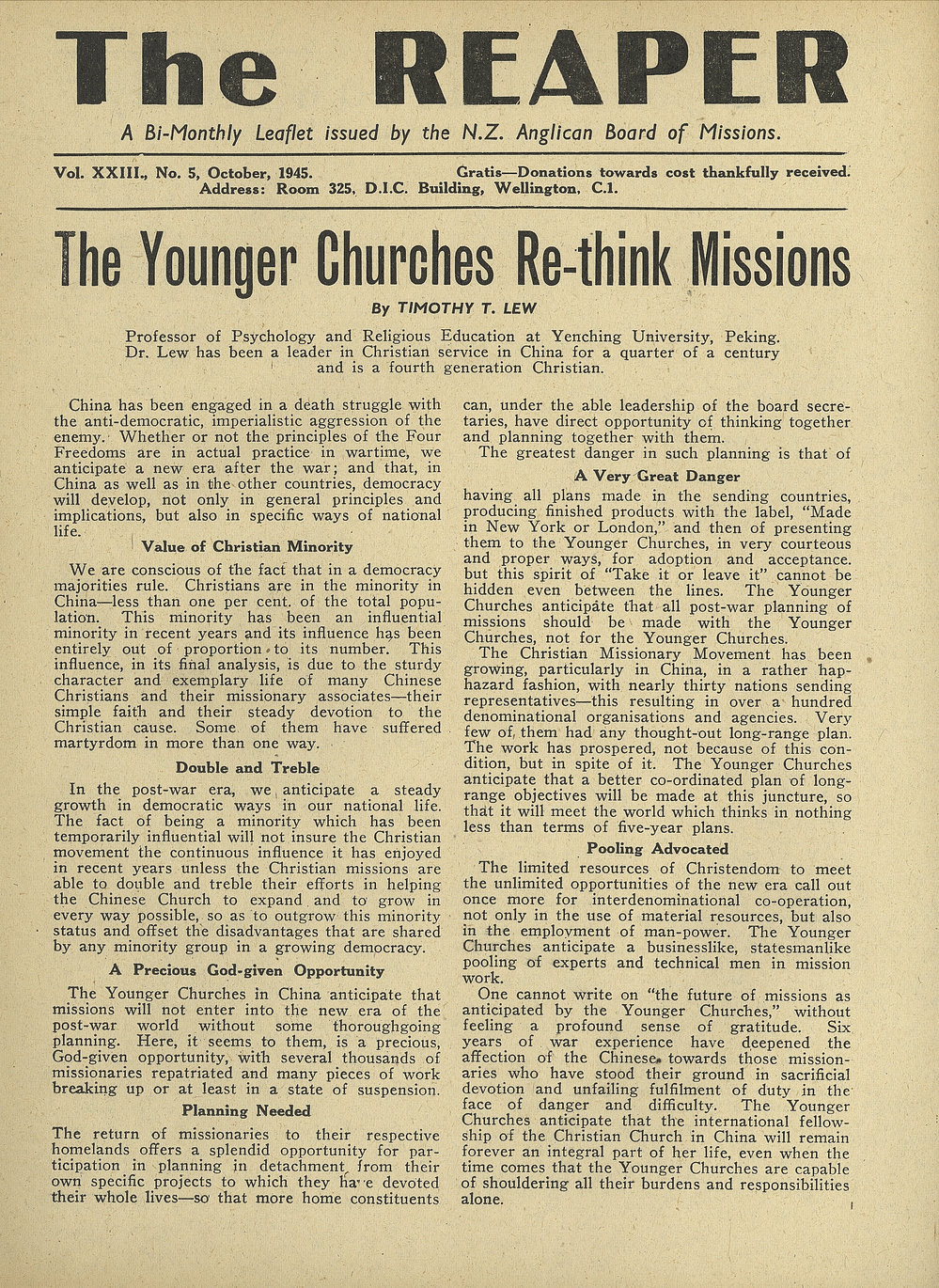 The Reaper: October 1945