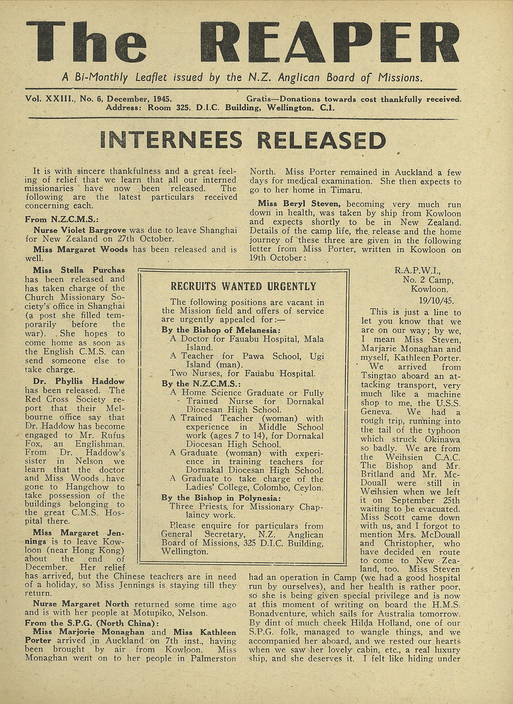 The Reaper: December 1945