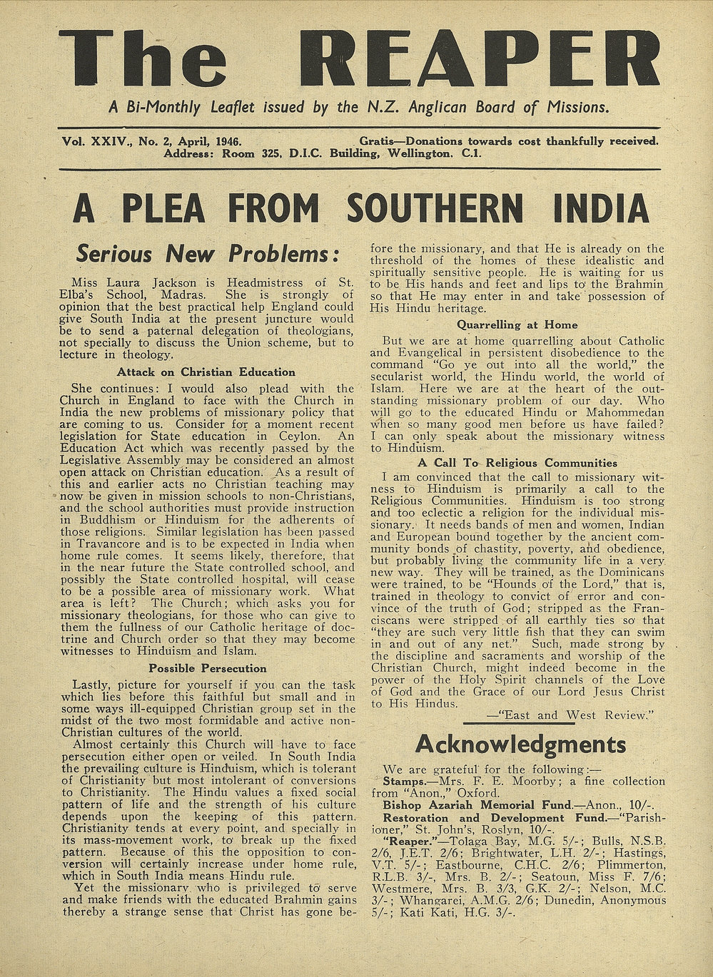 The Reaper: April 1946