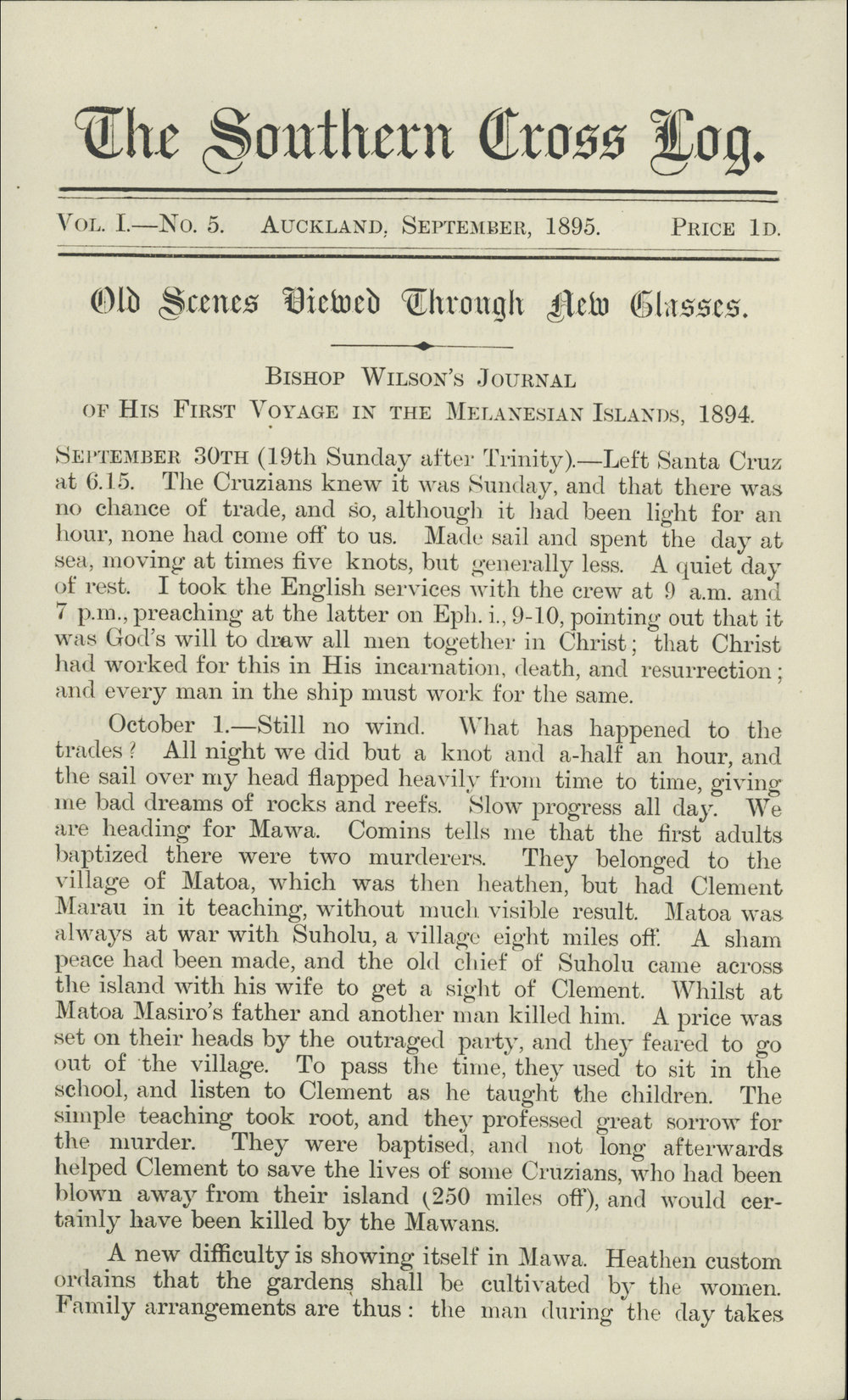 Southern Cross Log: Issue 5, September 1895