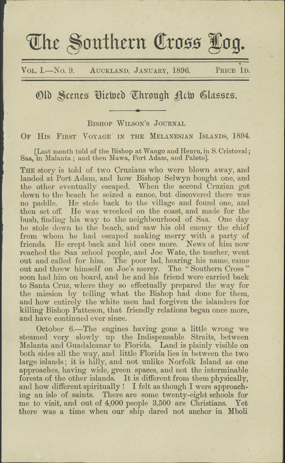 Southern Cross Log: Issue 9, January 1896