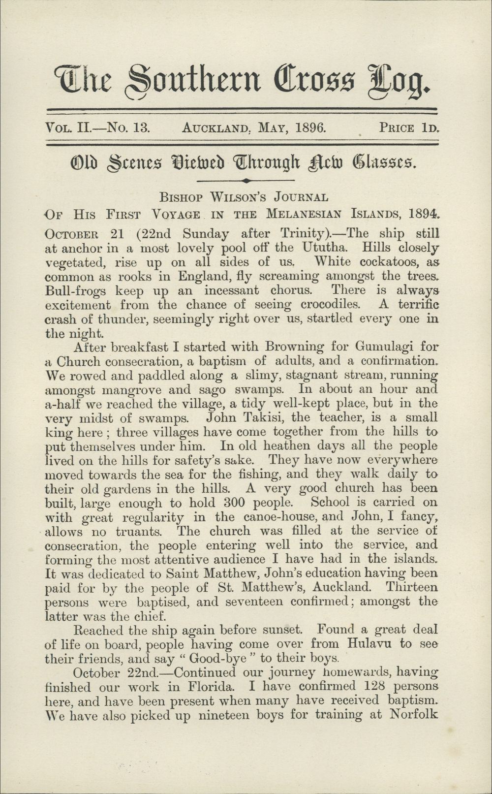 Southern Cross Log: Issue 13, May 1896