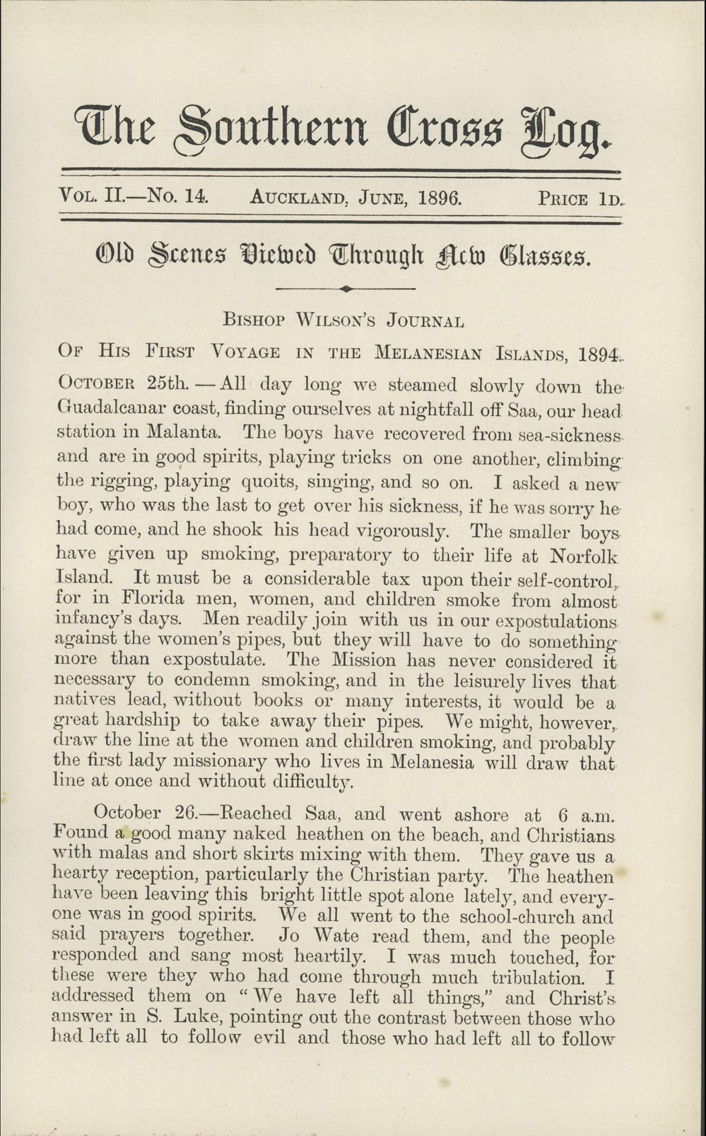 Southern Cross Log: Issue 14, June 1896