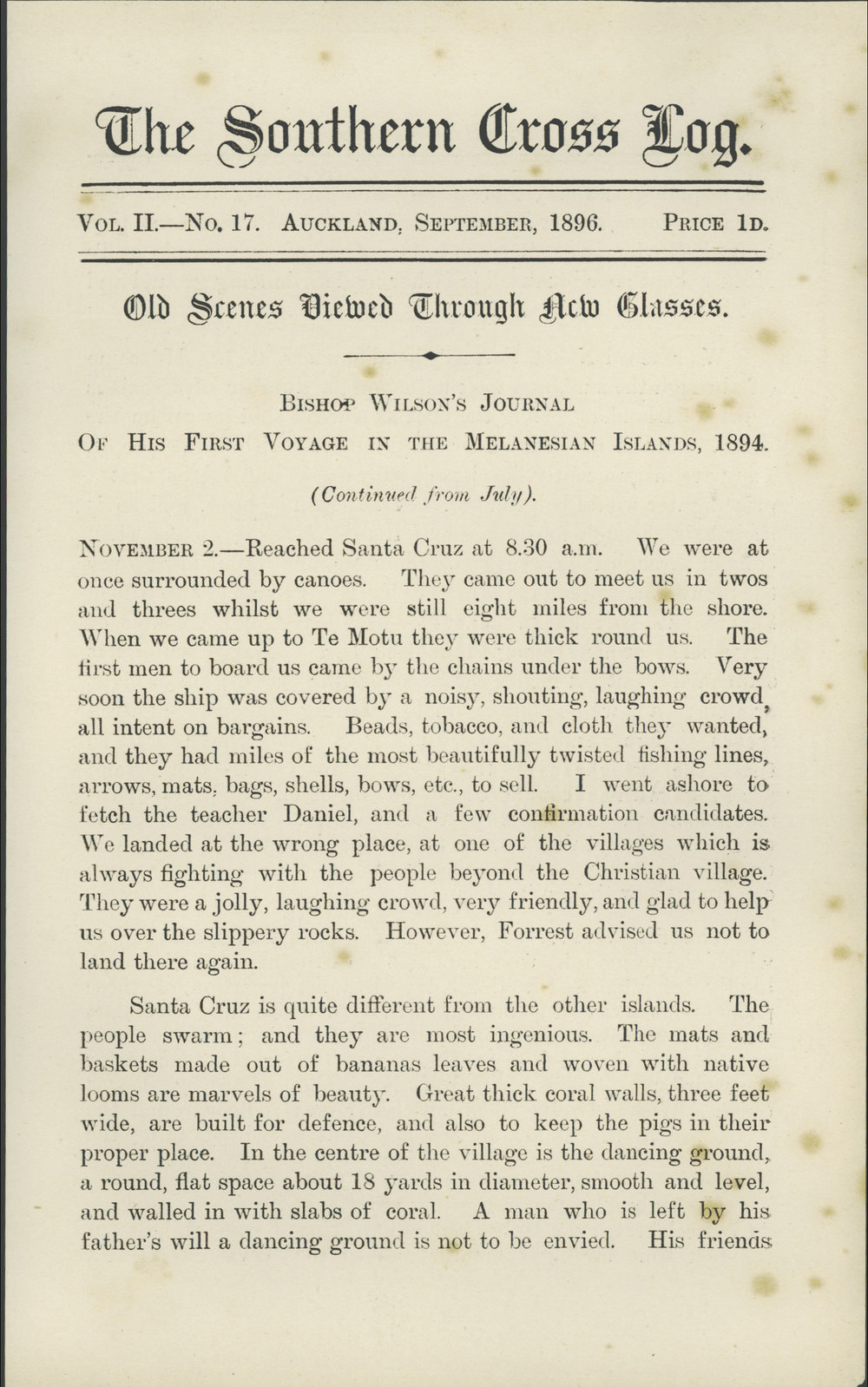 Southern Cross Log: Issue 17, September 1896