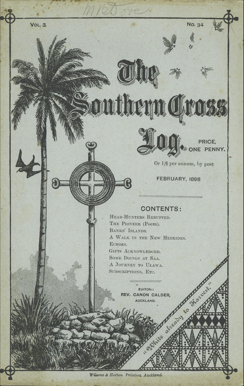 Southern Cross Log: Issue 34, February 1898