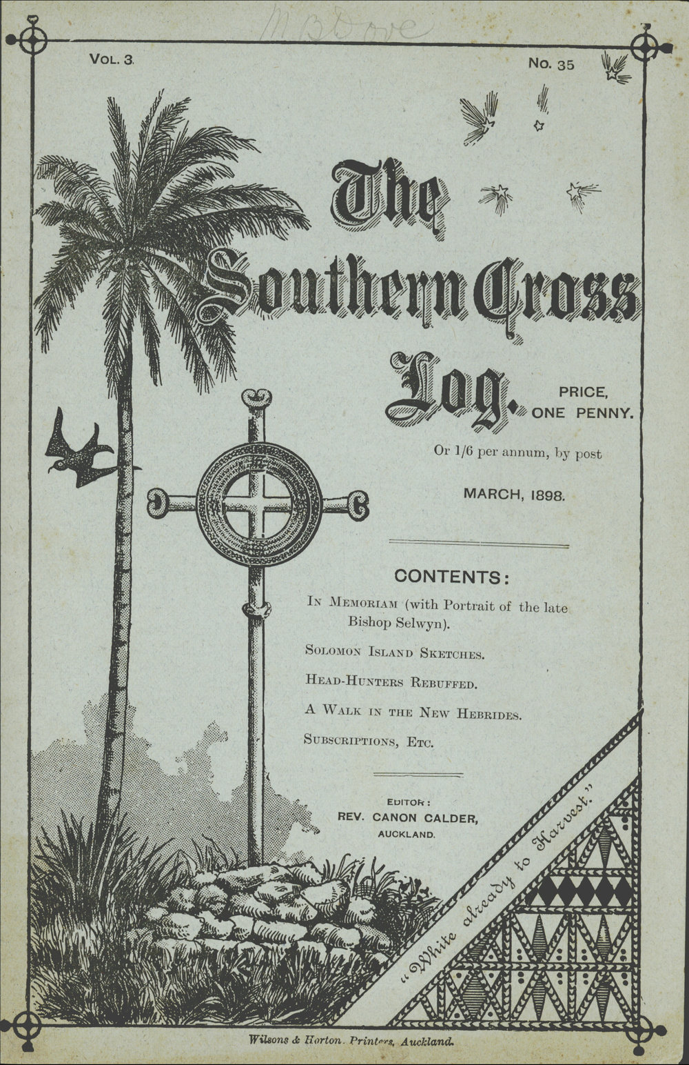 Southern Cross Log: Issue 35, March 1898