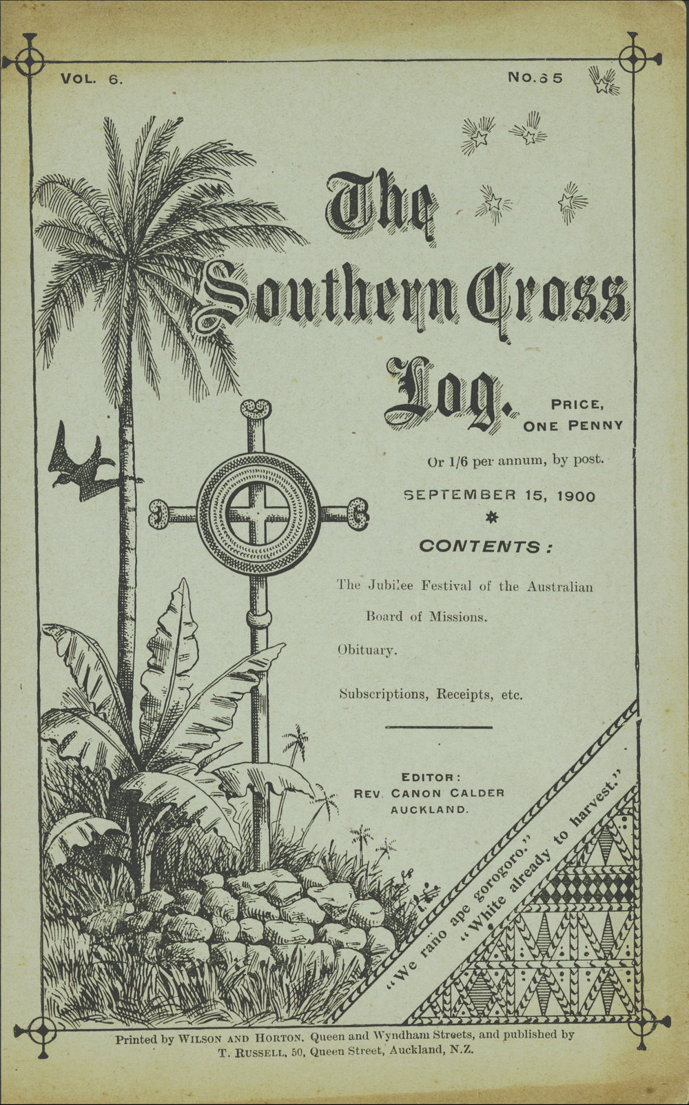 Southern Cross Log: Issue 65, September 1900