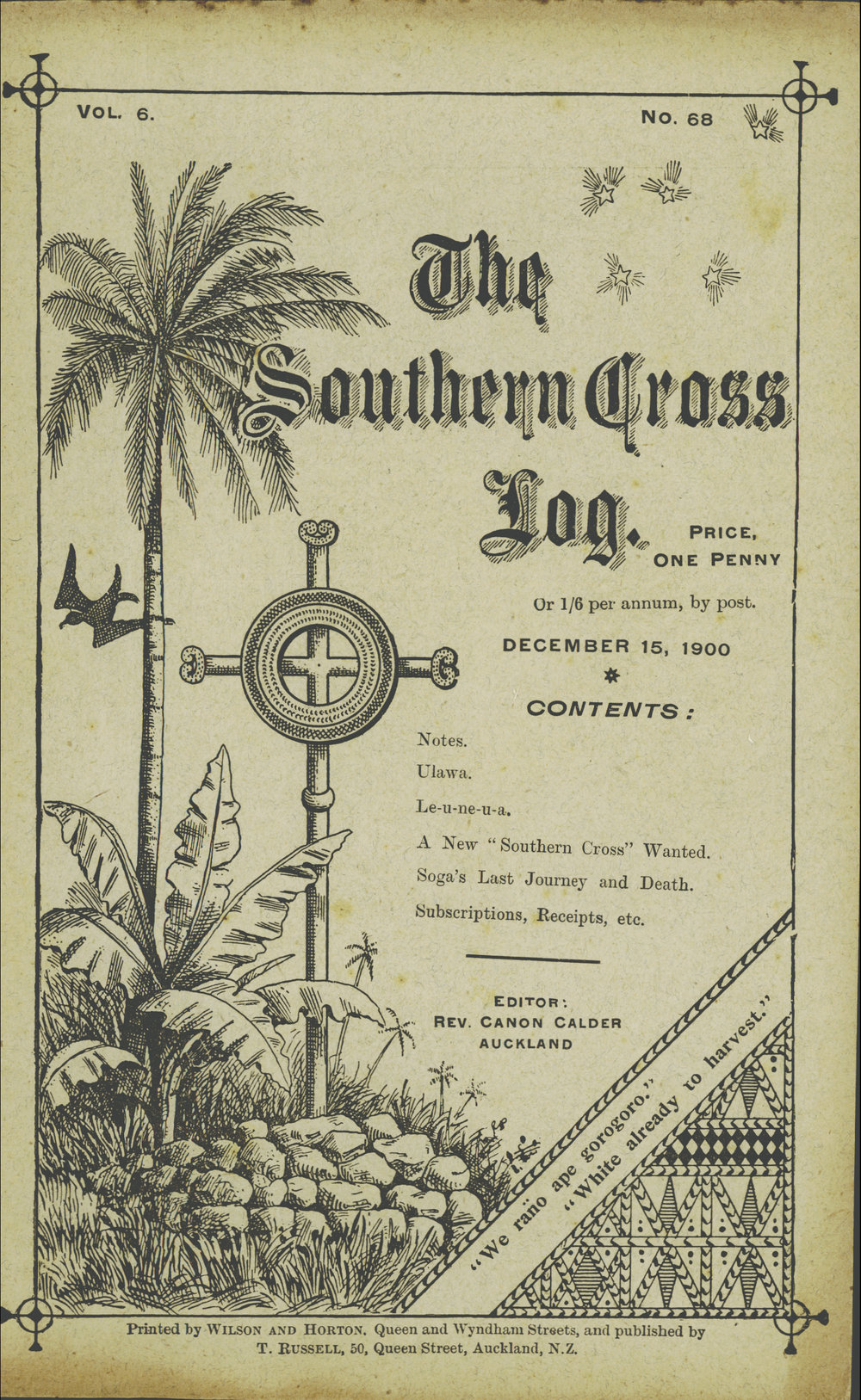 Southern Cross Log: Issue 68, December 1900