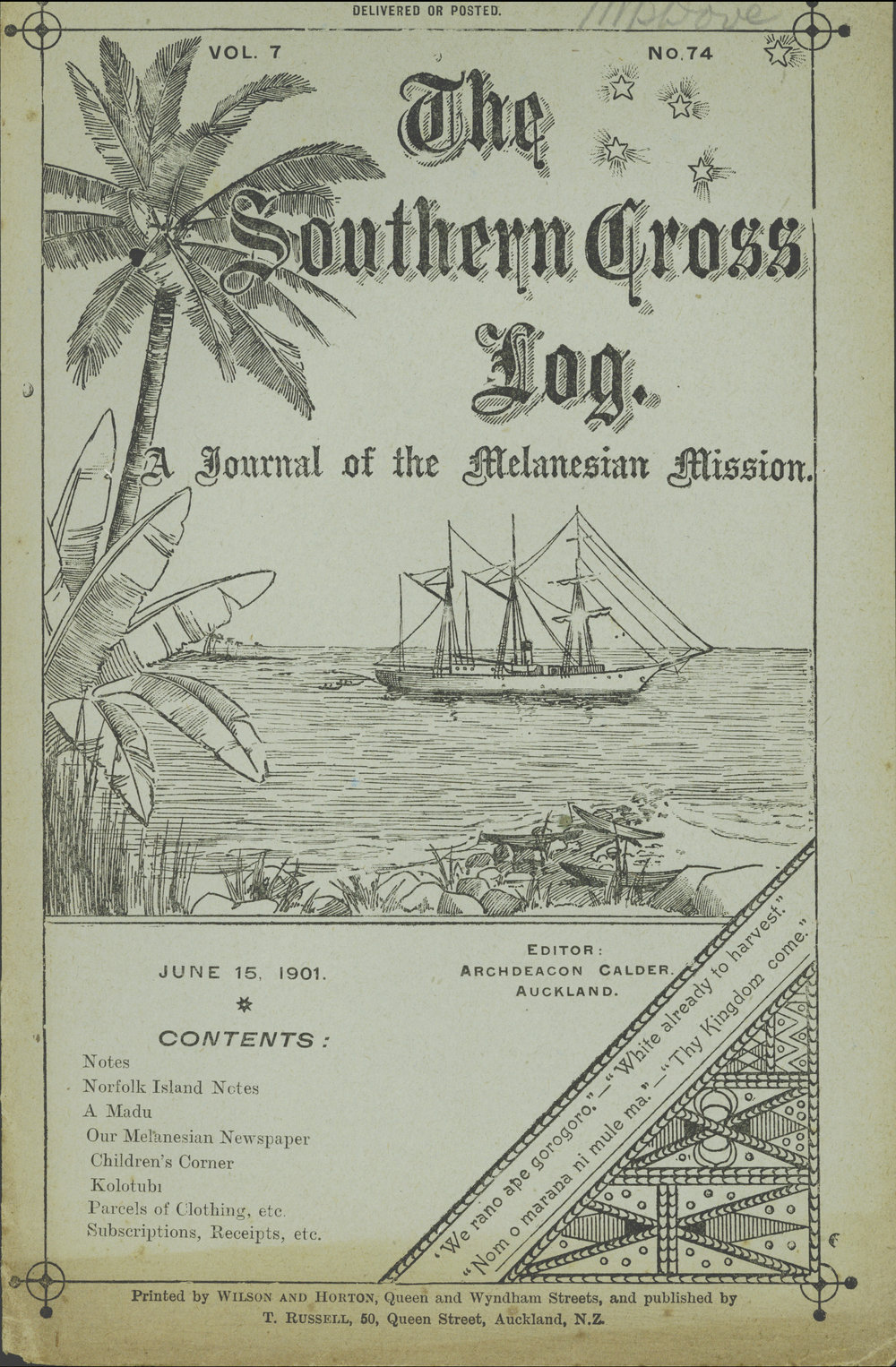 Southern Cross Log: Issue 74, June 1901