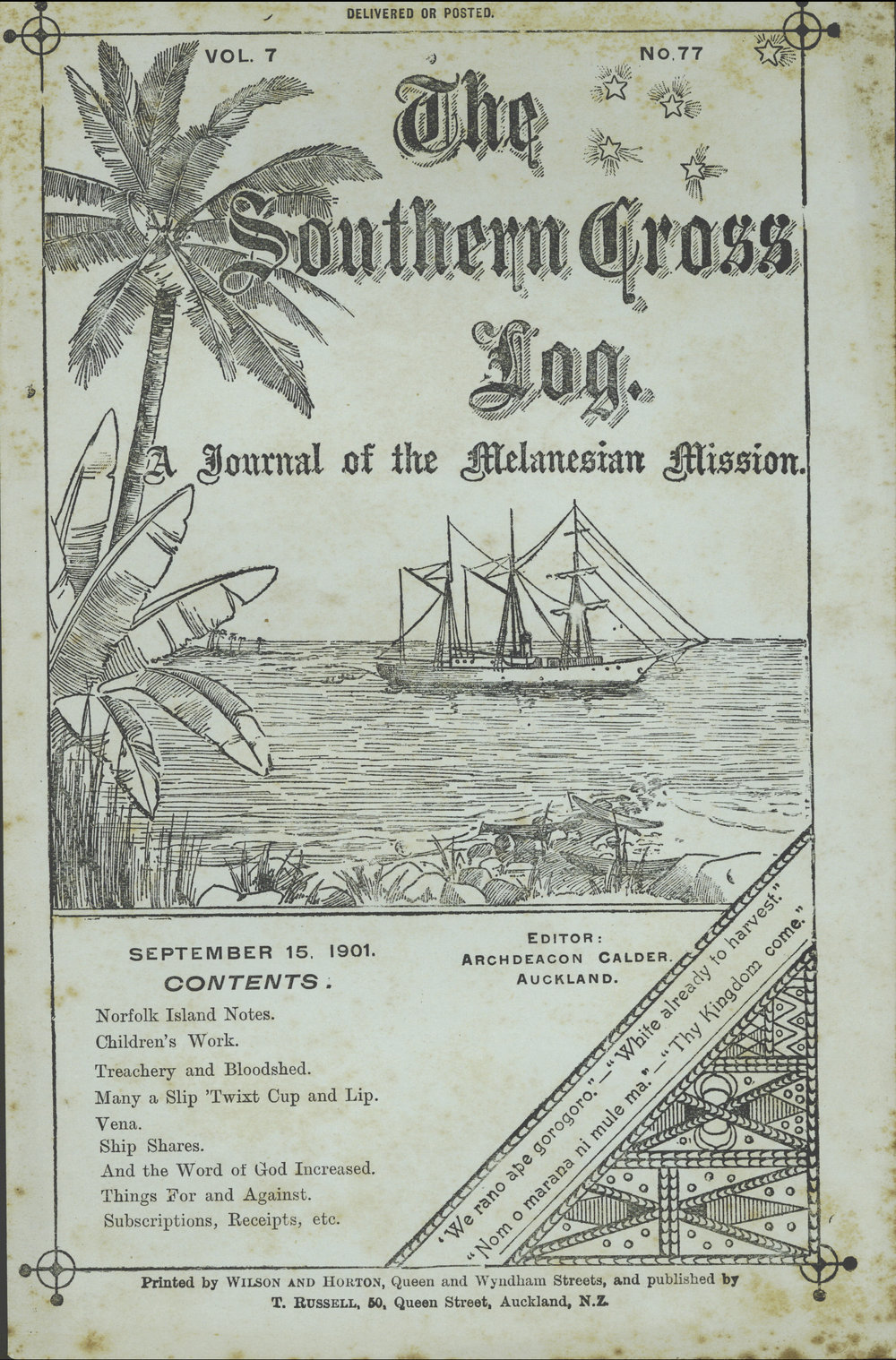 Southern Cross Log: Issue 77, September 1901