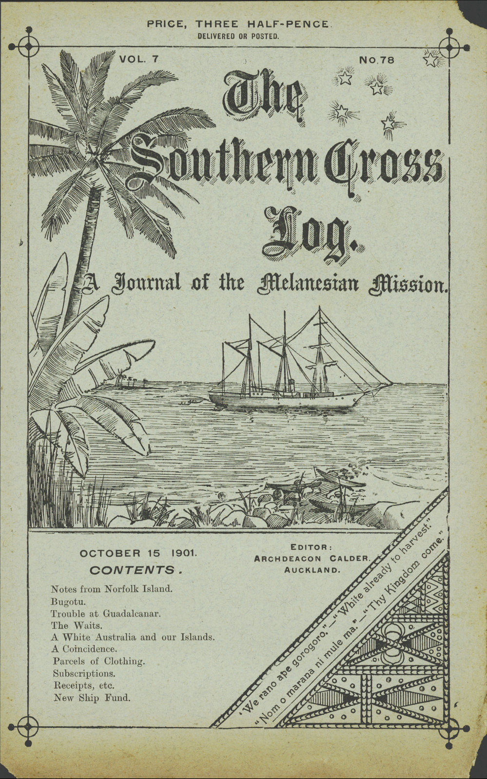 Southern Cross Log: Issue 78, October 1901