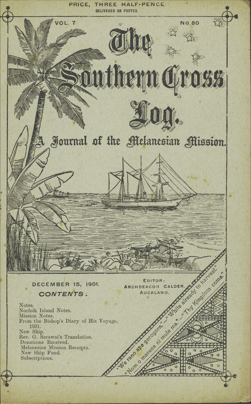 Southern Cross Log: Issue 80, December 1901