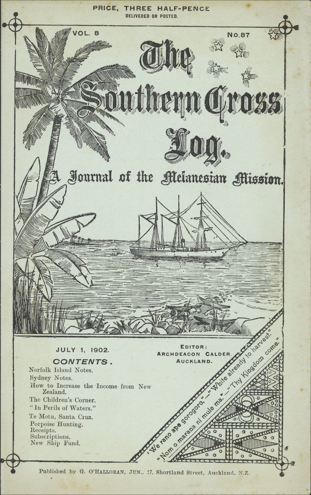 Southern Cross Log: Issue 87, July 1902
