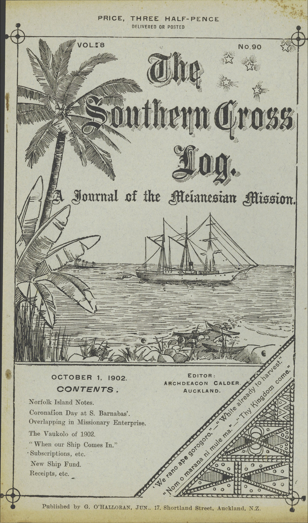 Southern Cross Log: Issue 90, October 1902