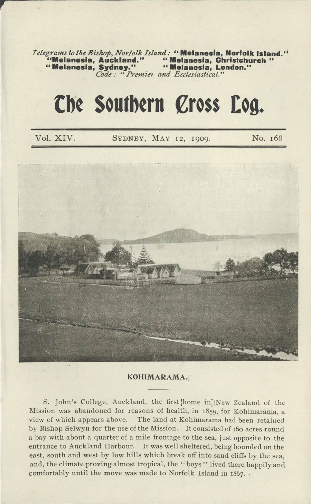 Southern Cross Log: Issue 168, May 1909