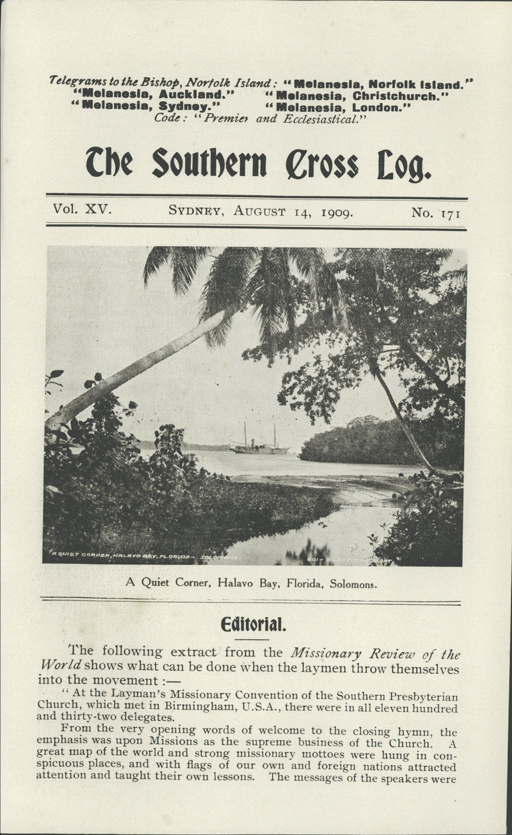 Southern Cross Log: Issue 171, August 1909