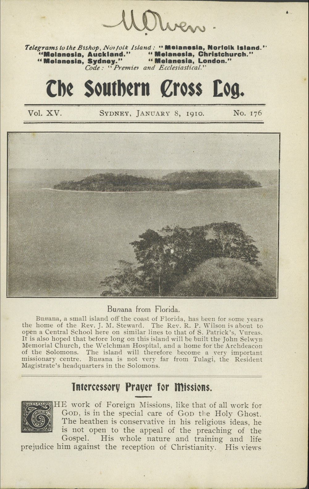 Southern Cross Log: Issue 176, January 1910