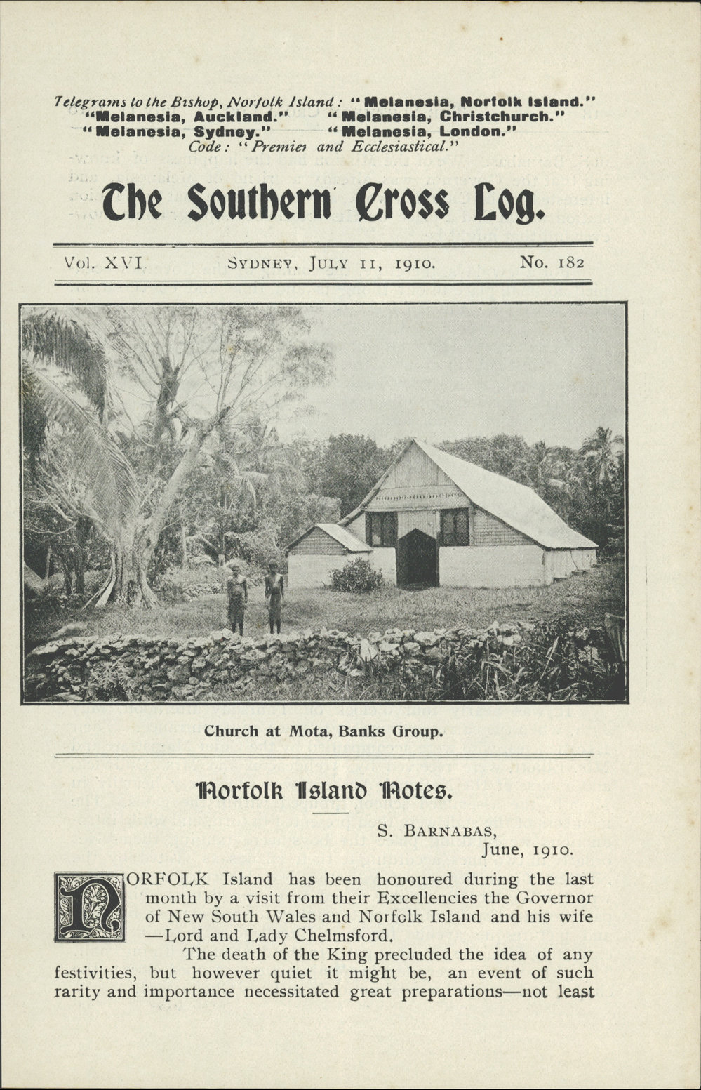 Southern Cross Log: Issue 182, July 1910