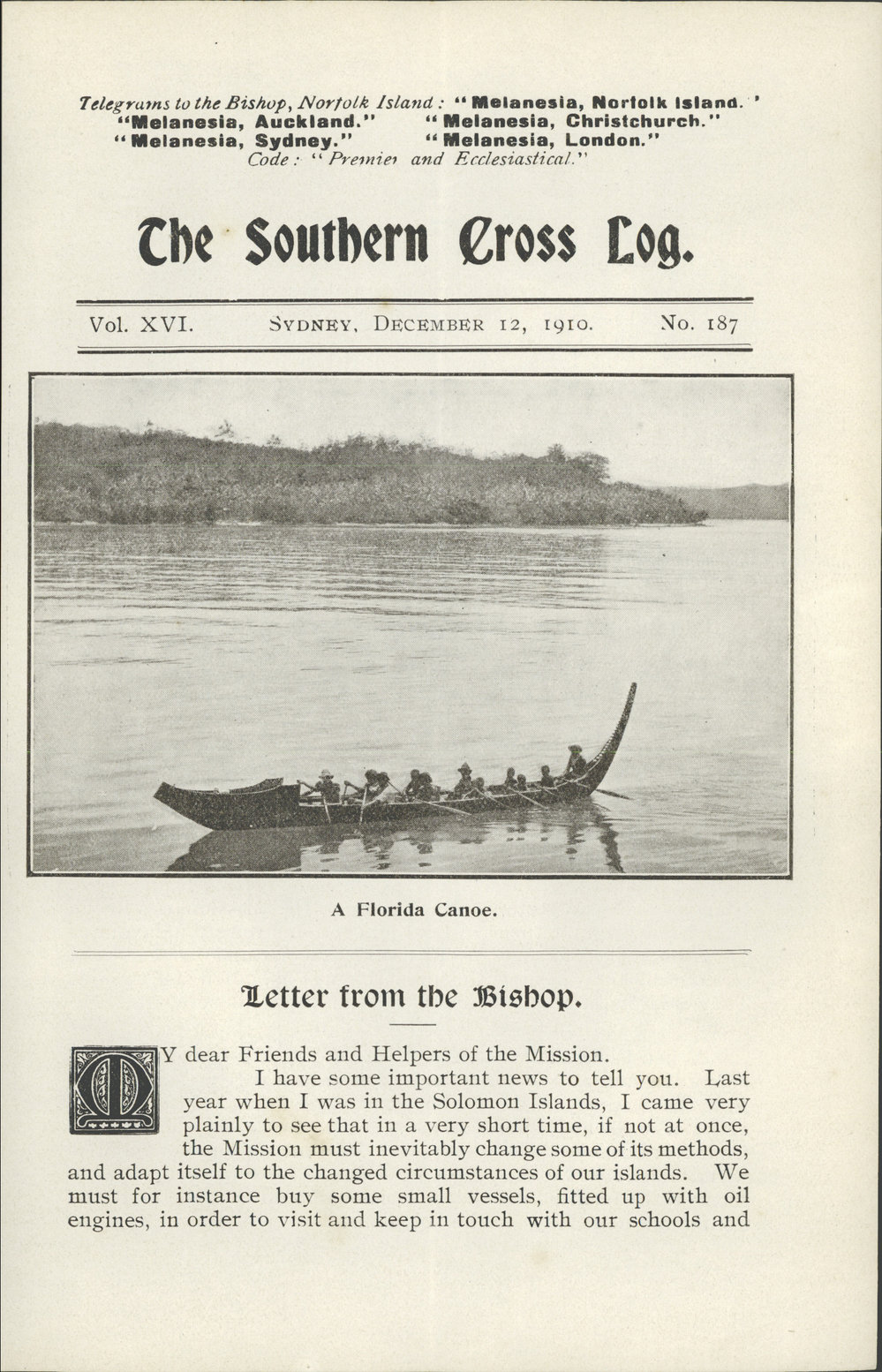 Southern Cross Log: Issue 187, December 1910