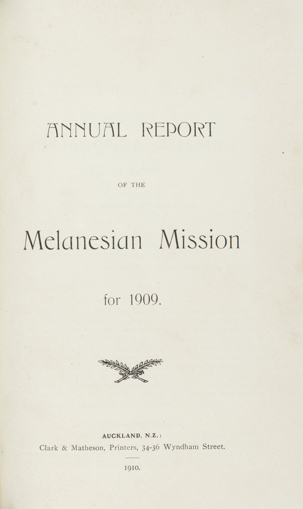 Southern Cross Log: Annual Report for 1909