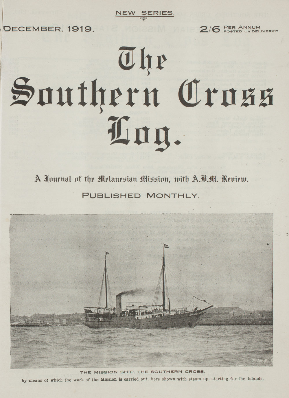 Southern Cross Log: Issue 9, December 1919