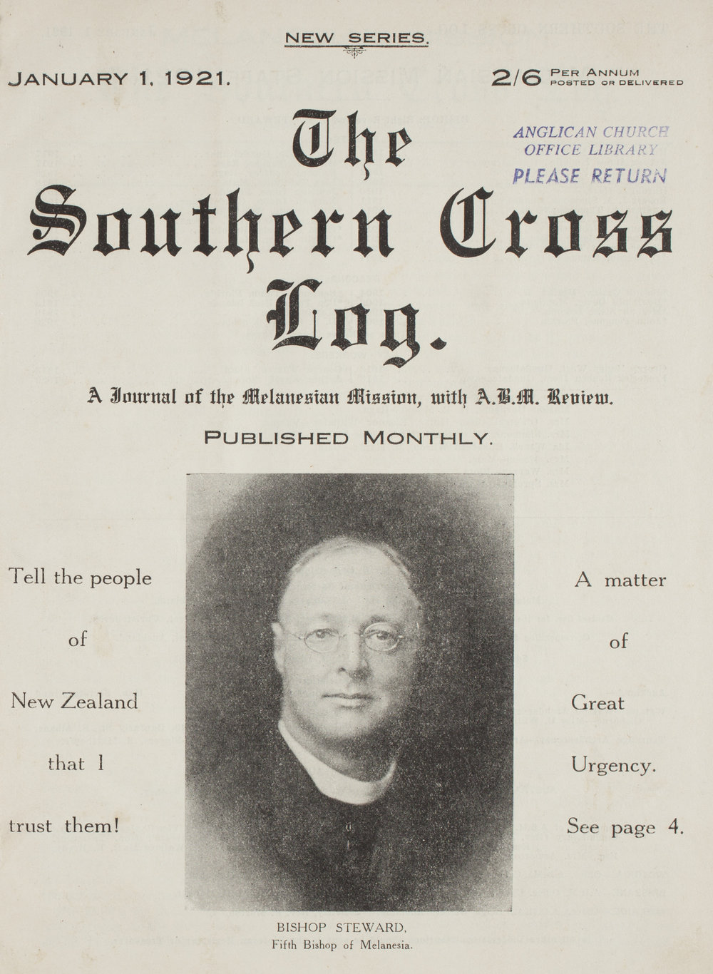 Southern Cross Log: Issue 9, January 1921