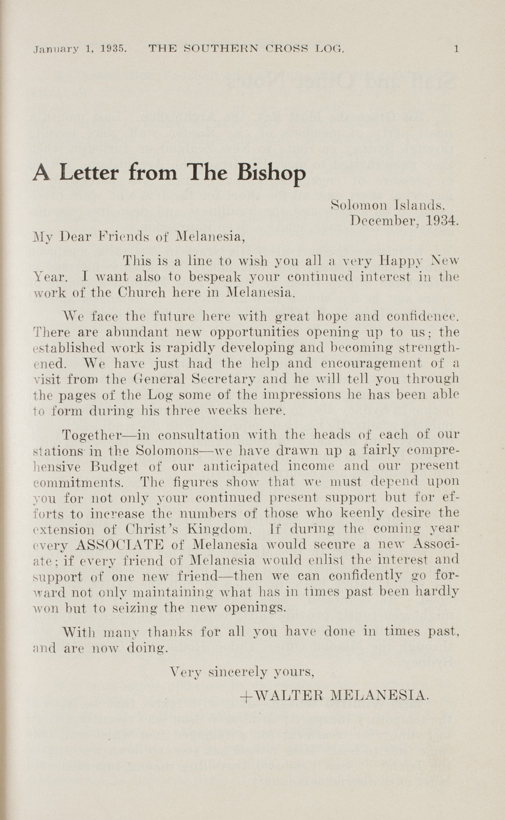 Southern Cross Log: Issue 46, January 1935