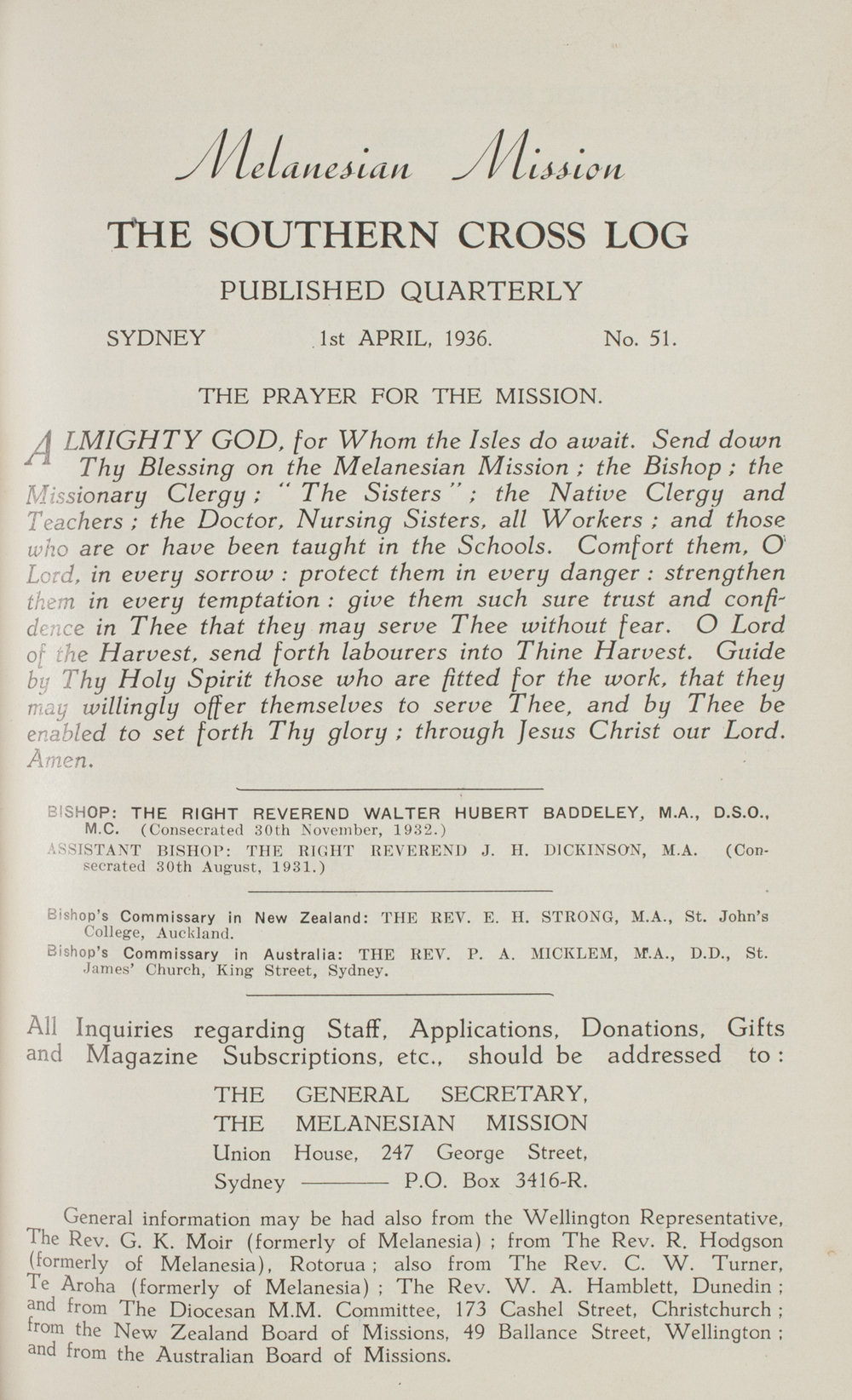 Southern Cross Log: Issue 51, April 1936