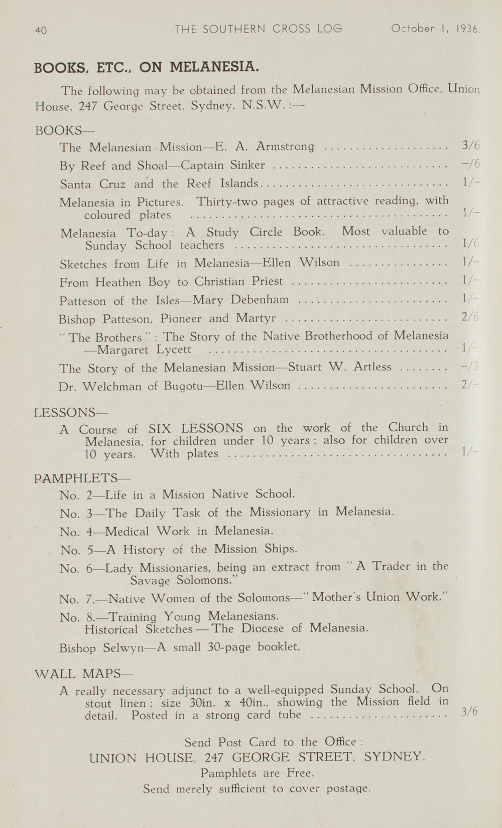 Southern Cross Log: Issue 54, January 1937