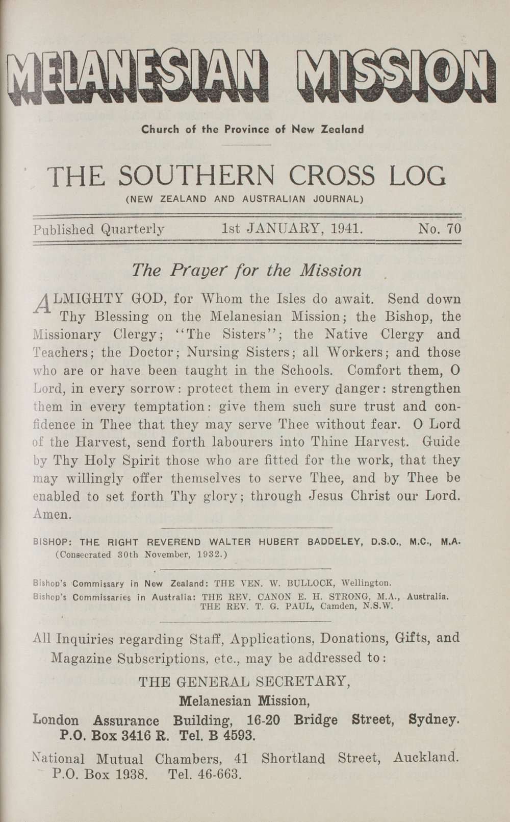 Southern Cross Log: Issue 70, January 1941