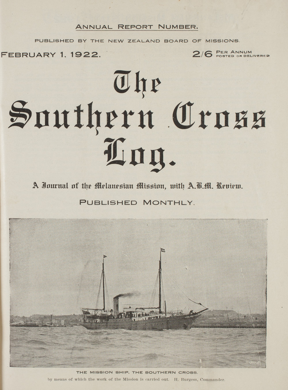 Southern Cross Log: Annual Report for 1921