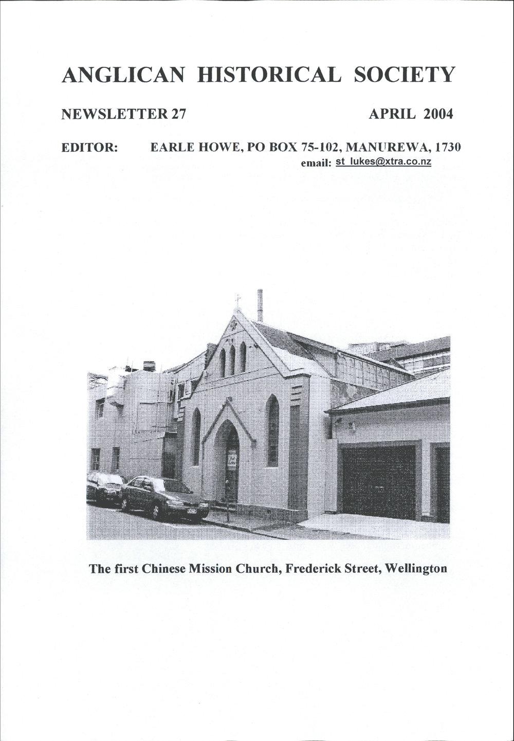 Anglican Historical Society: April 2004 - Newsletter 27
