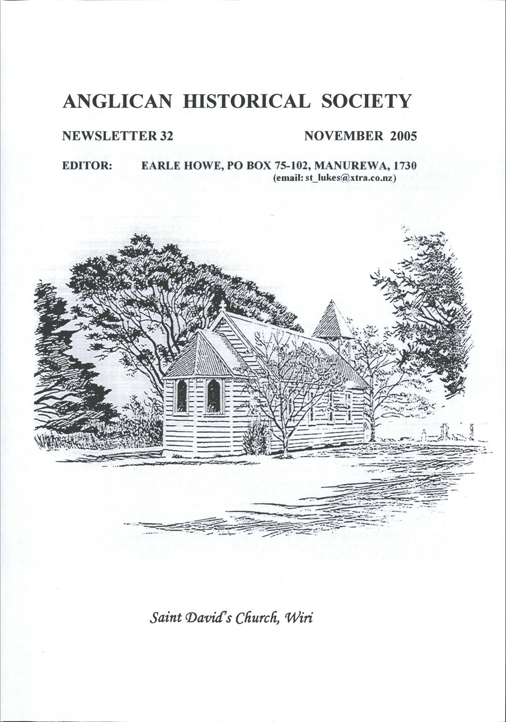Anglican Historical Society: November 2005 - Newsletter 32