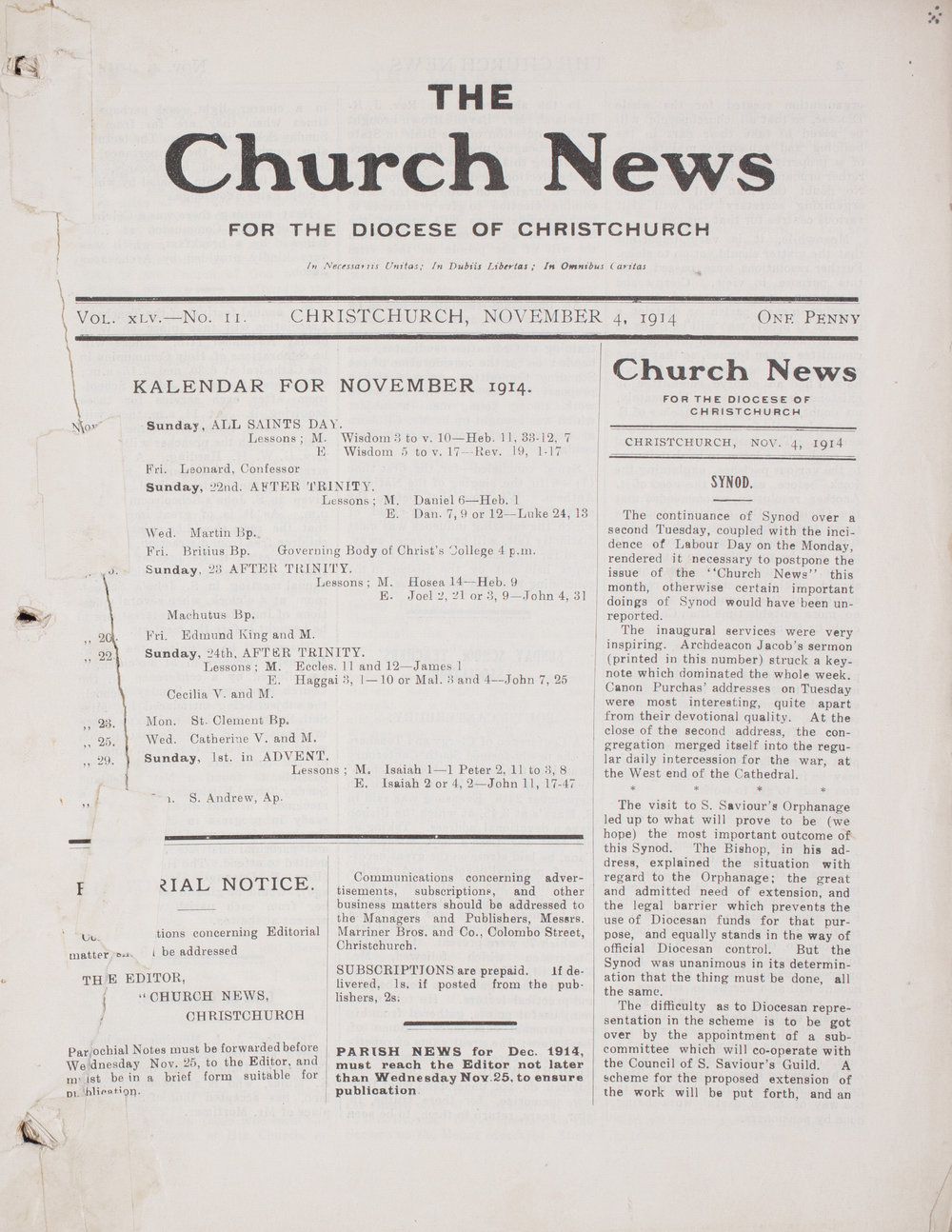 The Church News: Issue 11, November 1914