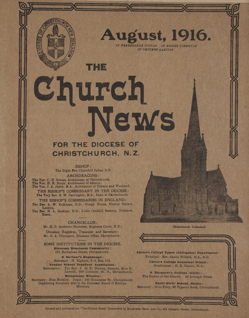 The Church News: Issue 8, August 1916