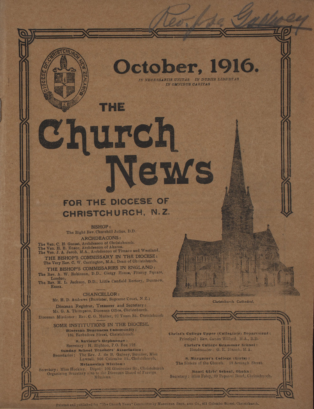 The Church News: Issue 10, October 1916