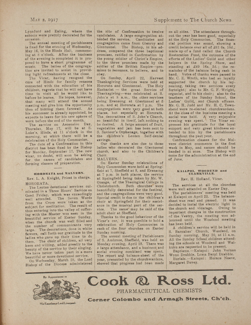 The Church News: Issue 5, May 1917 Supplement