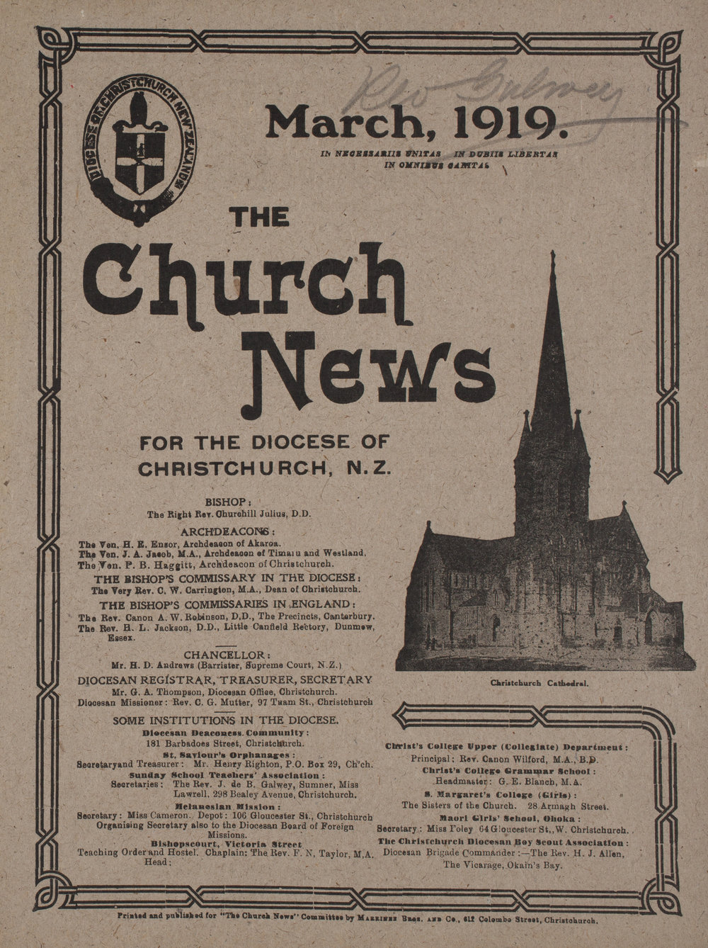 The Church News: Issue 11, March 1919