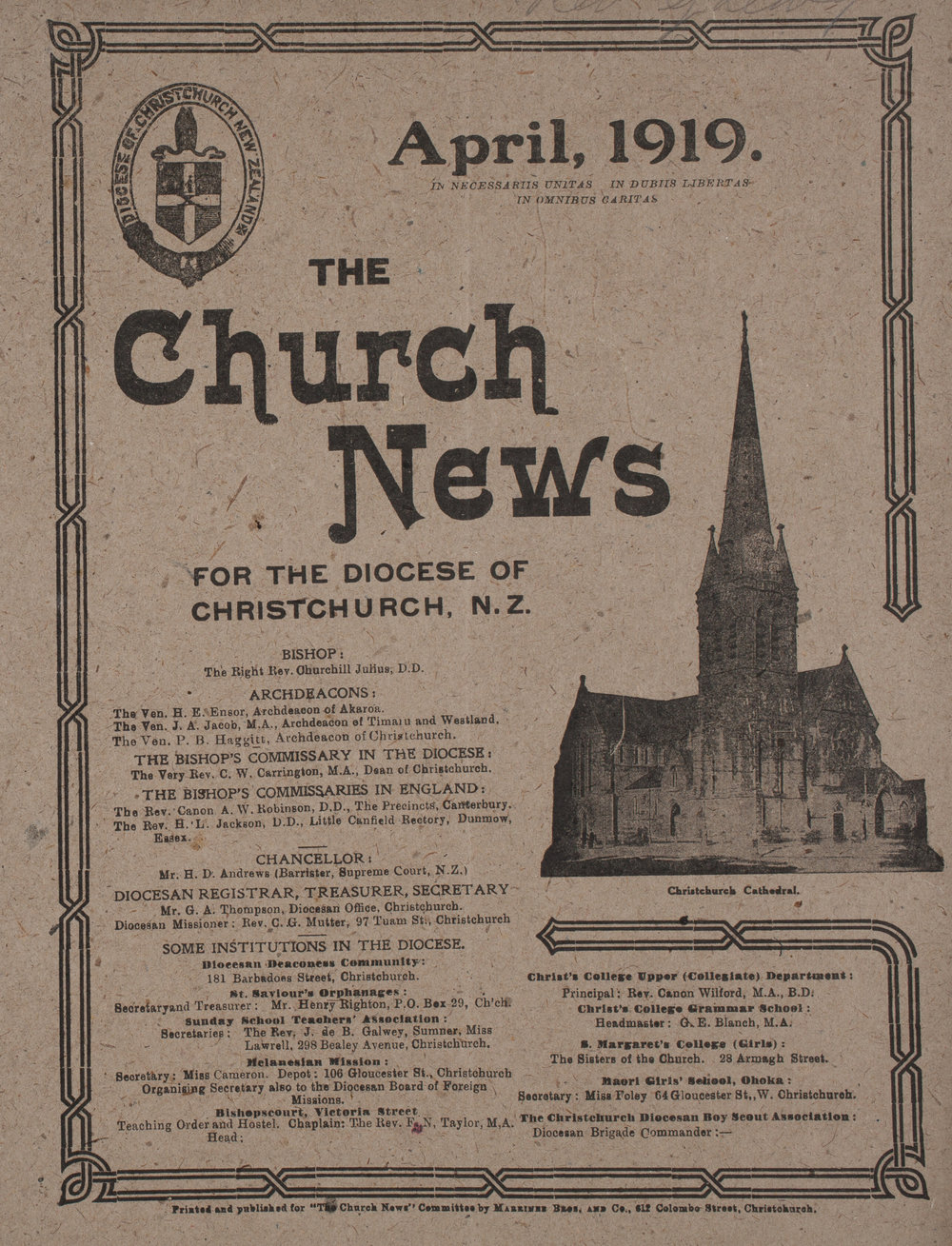 The Church News: Issue 12, April 1919