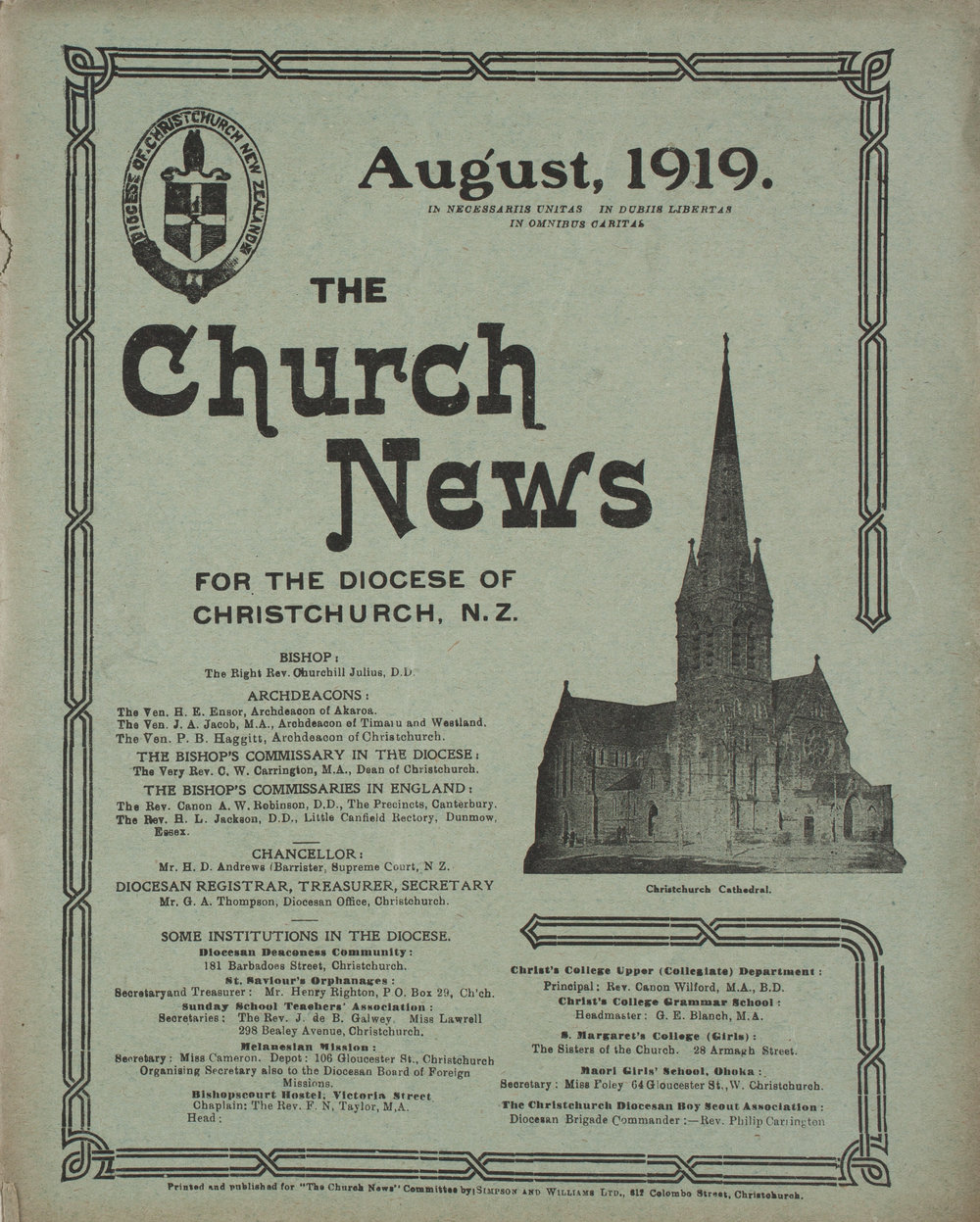 The Church News: Issue 4, August 1919