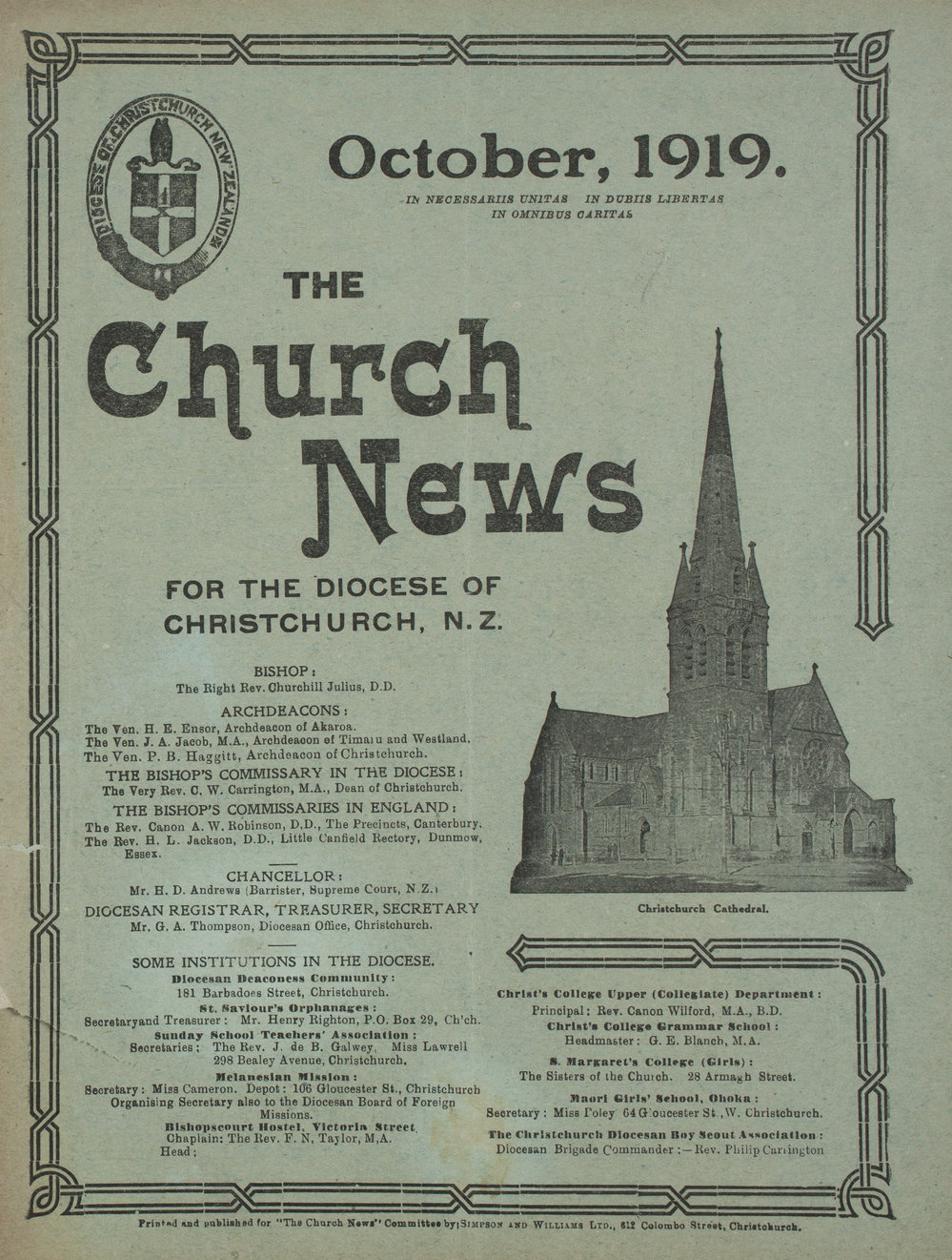 The Church News: Issue 6, October 1919