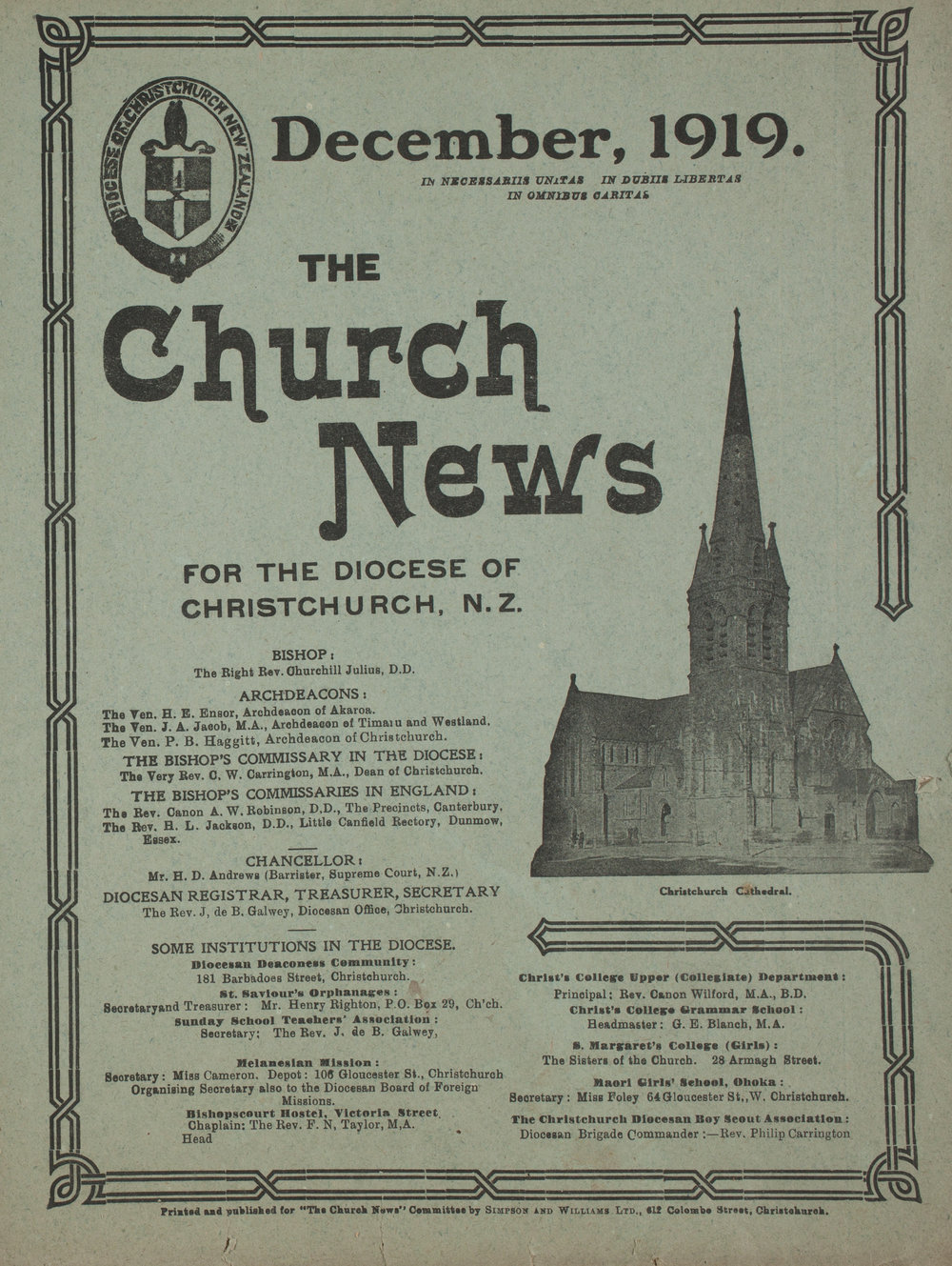 The Church News: Issue 7, December 1919