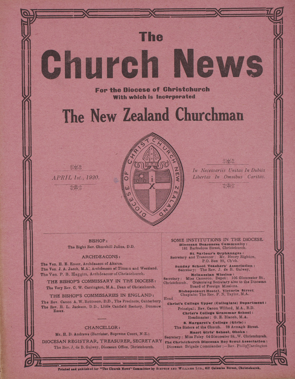 The Church News: Issue 11, April 1920